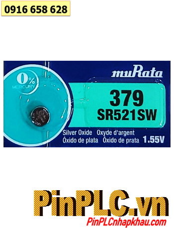 MuRata SR521SW _Pin 379; Pin đồng hồ 1.55v Silver Oxide MuRata SR521SW _Pin 379